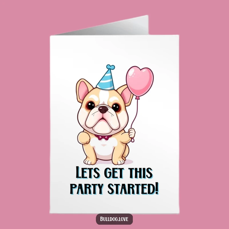 Free Printable Congrats Card: Festive Bulldog Ready to Celebrate - DIY Downloadable Gift