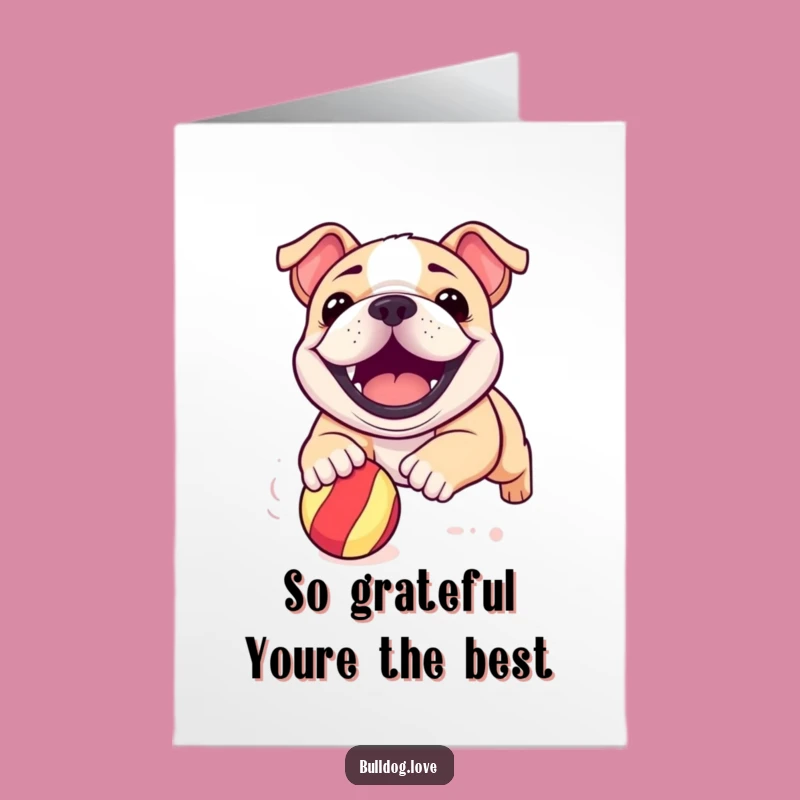 Free Printable Thank You Card: Grateful Bulldog Pup Expressing Thanks - Downloadable Gift