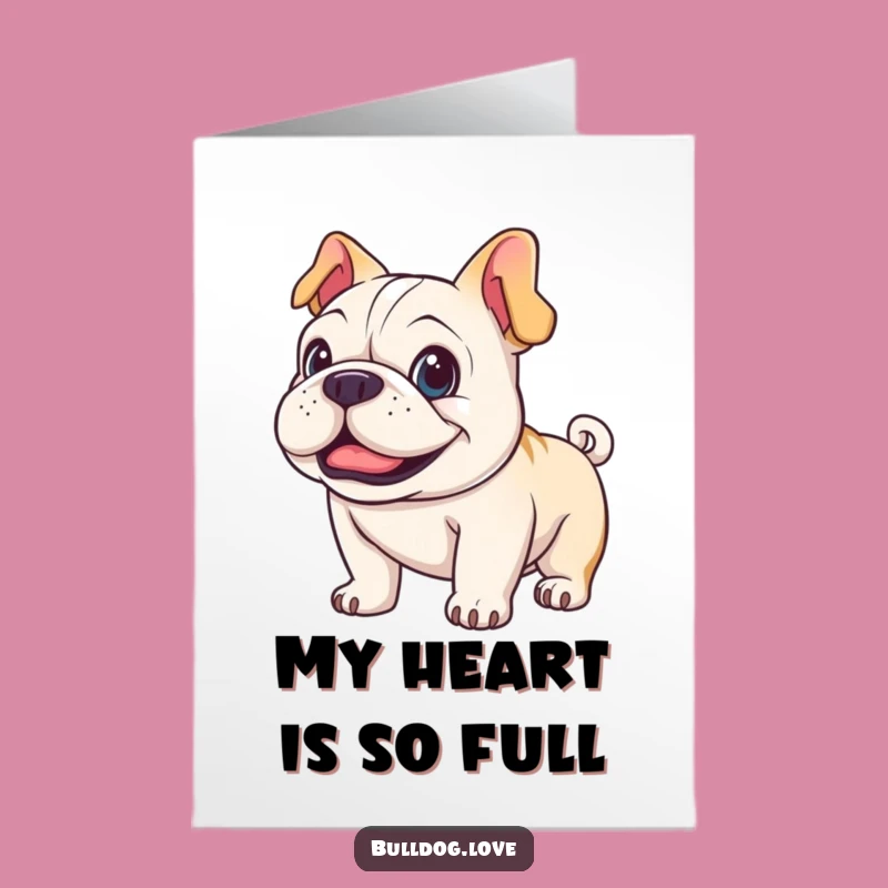 Free Printable Happy Bulldog Thank You Card: Tail Wagging Downloadable Gift