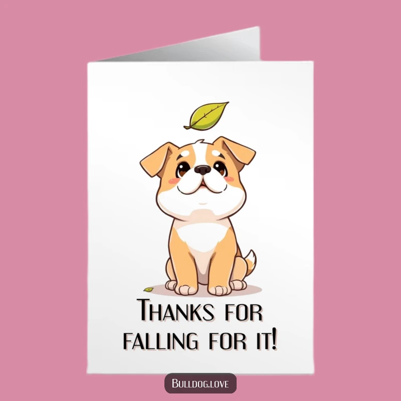 Free Printable Thank You Card: Solid Dog's Leafy Gratitude - Funny Downloadable Thanks