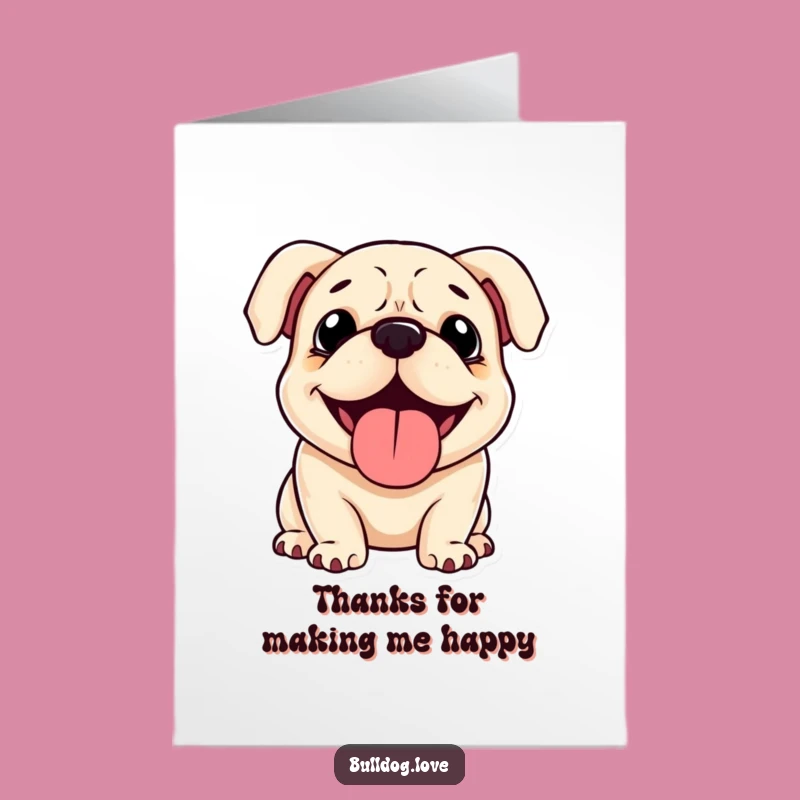 Free Printable Thank You Card: Grateful Bulldog, Heartfelt Downloadable Note