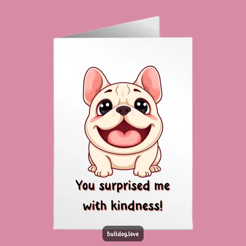 Free Printable Thank You Card: Happy Bulldog Woof - DIY Downloadable Gift