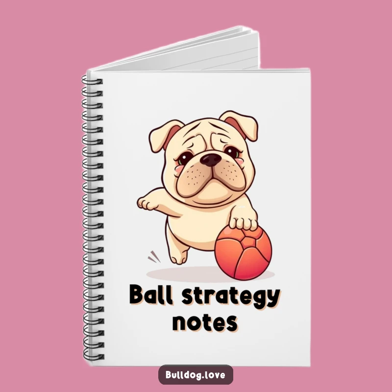 Funny Stocky Dog Notebook: Wrinkled Face Ball Chase, Journal Gift