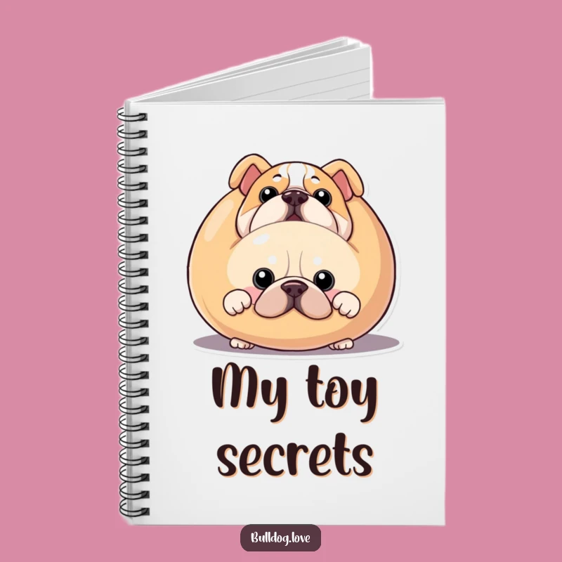 Bulldog Peekaboo Funny Notebook - Squeaky Toy Playtime Journal Gift