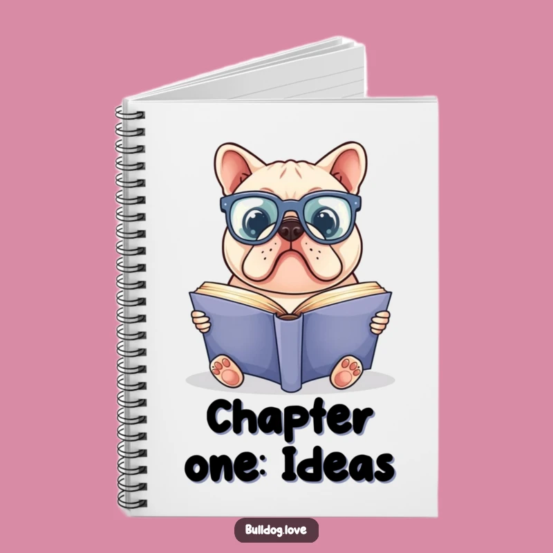 Funny Bookworm Bulldog Notebook: Smart Glasses Journal, Hilarious Gift for Ideas