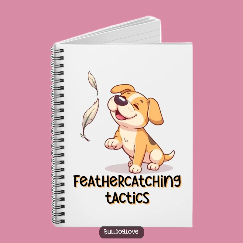 Funny Broad Snout Dog Notebook: Feather Catching, Gentle Journal Gift