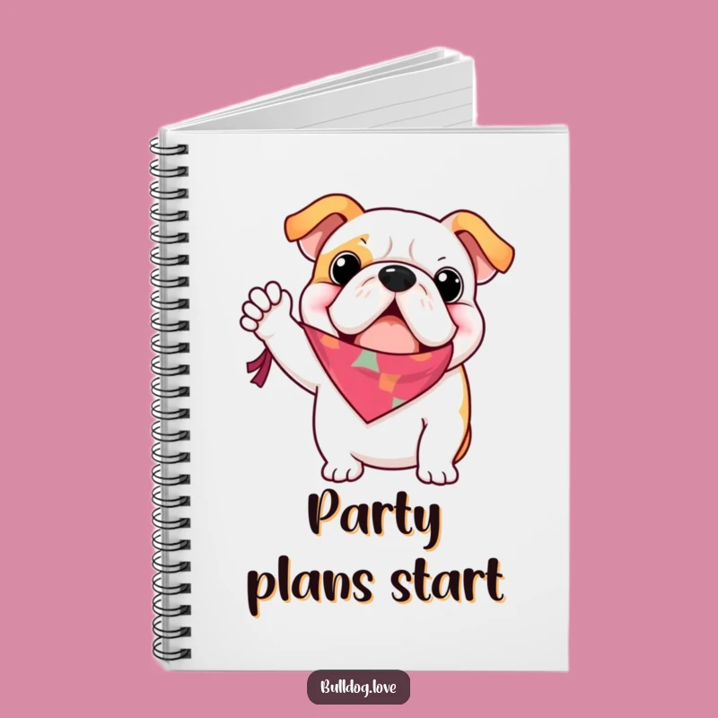 Funny Bulldog Bandana Wave Notebook: Jot Down Enthusiastic Notes