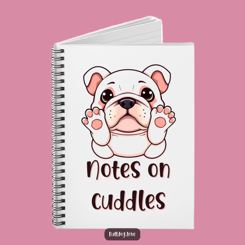 Funny Kawaii Bulldog Notebook - Paws Up Belly Rub, Journal Hilarious Gift