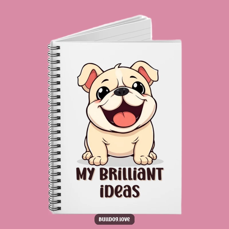 Funny Kawaii Bulldog Wagging Notebook - Capture Your Excited Ideas!