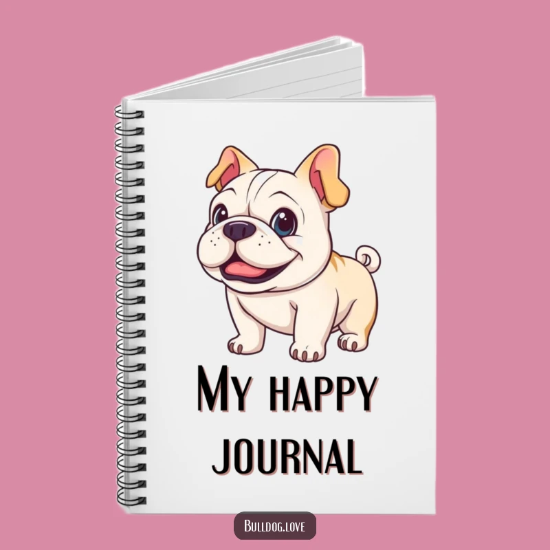 Happy Bulldog Wagging Tail Funny Notebook - Joyful Dog Journal Gift