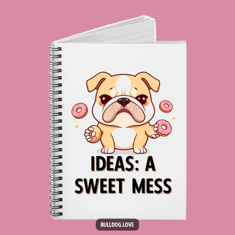 Funny Juggling Bulldog Notebook: Stressed Pup Donuts Journal, Hilarious Gift for Thoughts