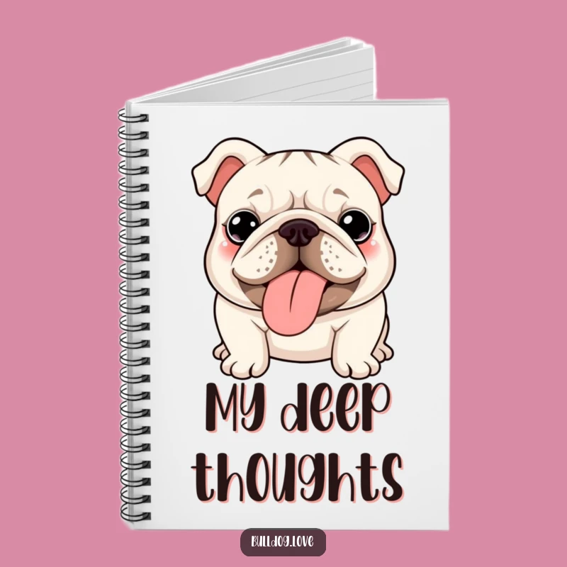 Kawaii Bulldog Wrinkles Funny Notebook - Cute Dog Journal Gift