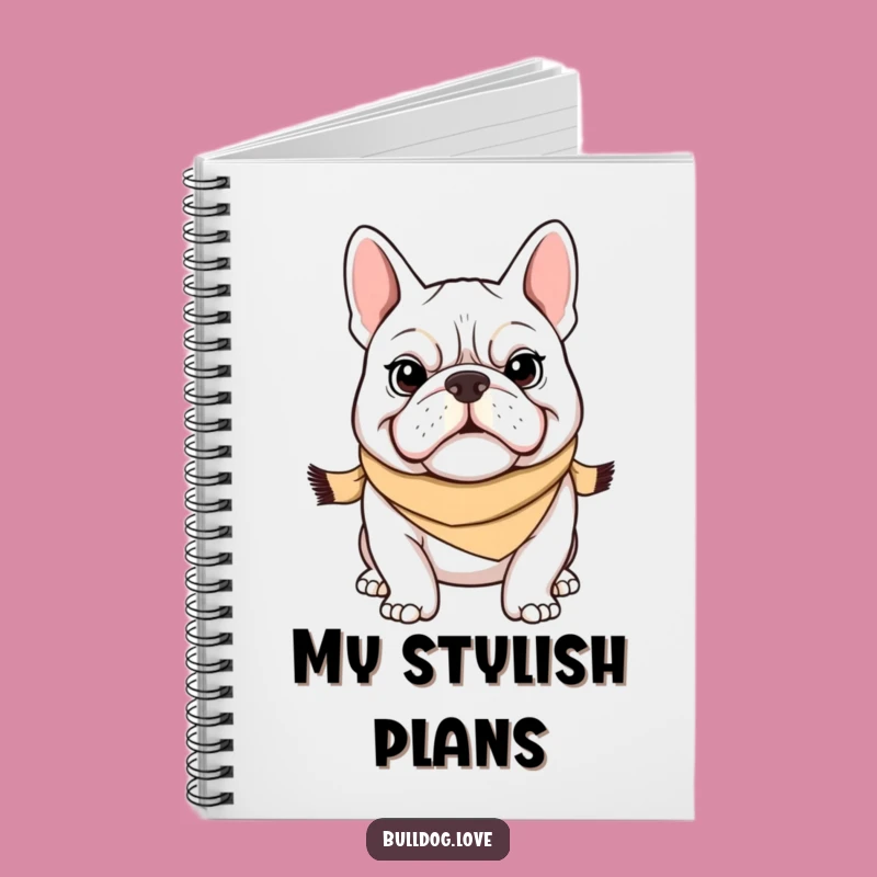 Funny Bulldog Scarf Notebook: Jot Down Ideas with Determined Canine Flair Gift