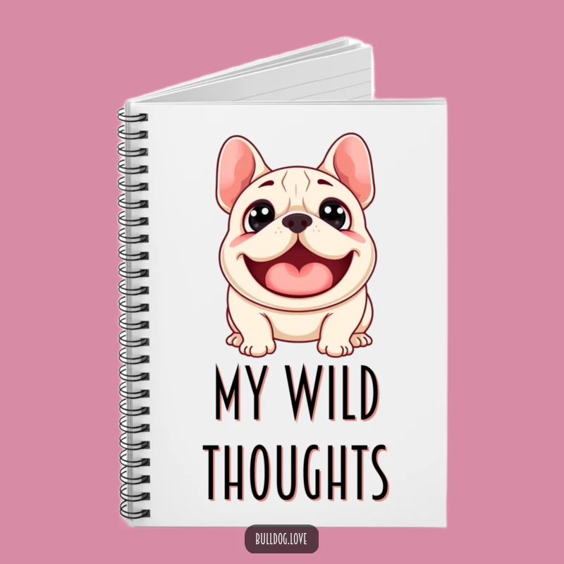 Funny Surprised Bulldog Woof Notebook: Lined Excited Dog with Wide Eyes, Great Funny Gift