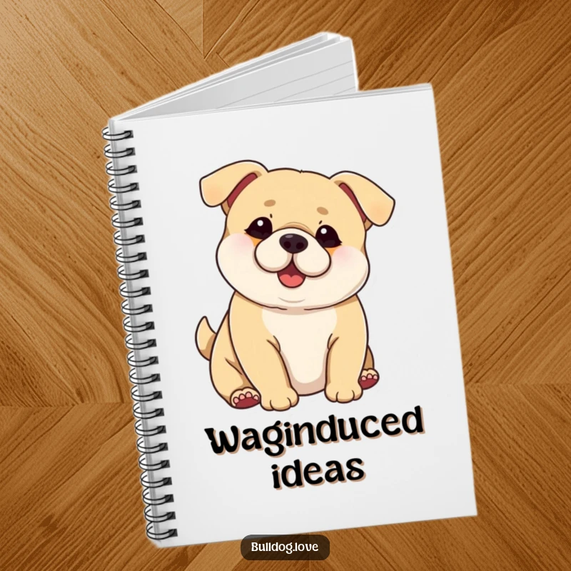 Funny Chubby Dog Notebook: Chubby dog with large ears joyfully wagging its whole body on a comical cover.
