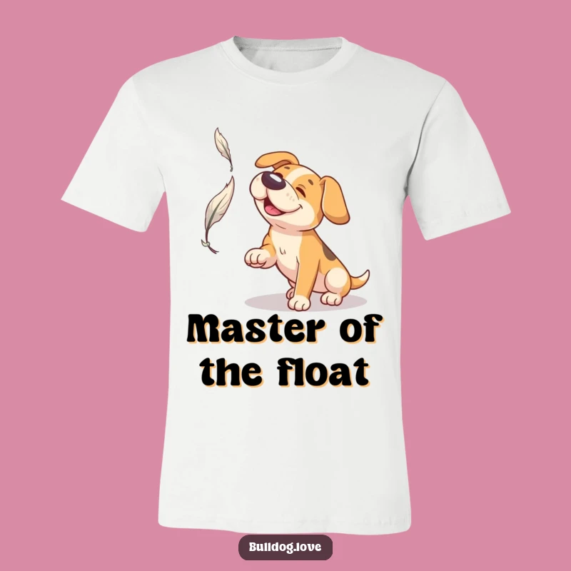 Funny Broad Snout Dog T-Shirt: Feather Catching, Comical Dog Apparel Gift