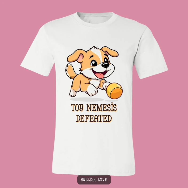 Funny Energetic Dog T-Shirt: Bouncy Toy Chase, Comical Dog Apparel Gift