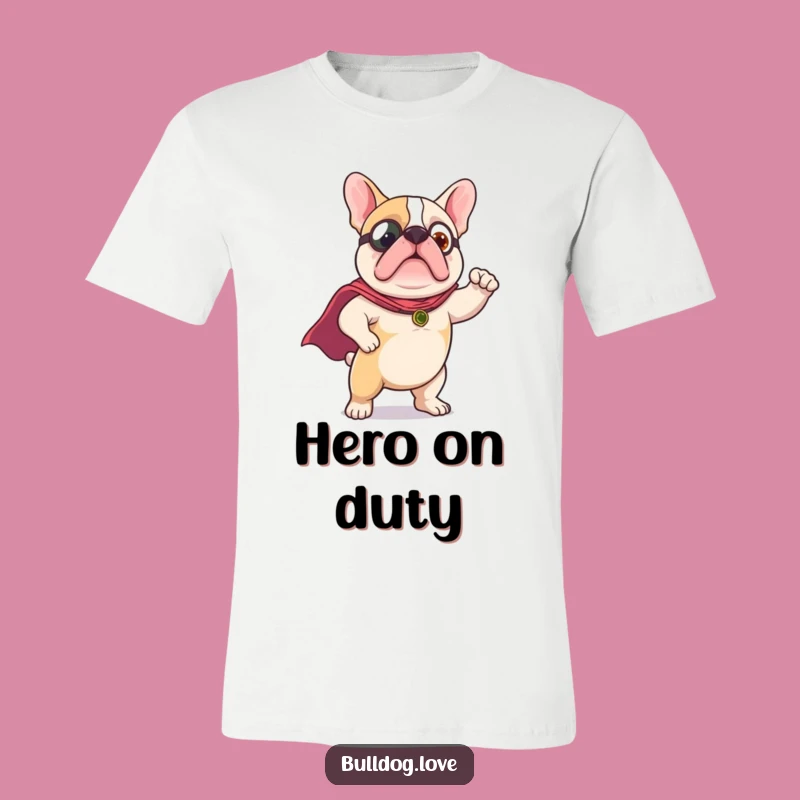 Funny Hero Bulldog T-Shirt - Wear Your Inner Pup's Bravery, Perfect Gift