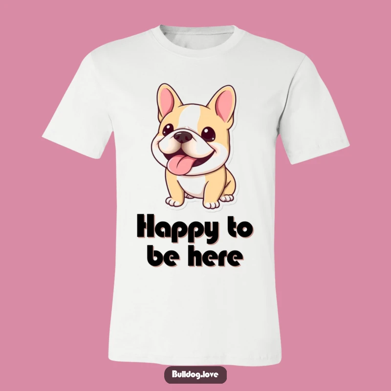 Funny Kawaii Bulldog Happy Smile Tee - Spread Laughter with Every Pant!