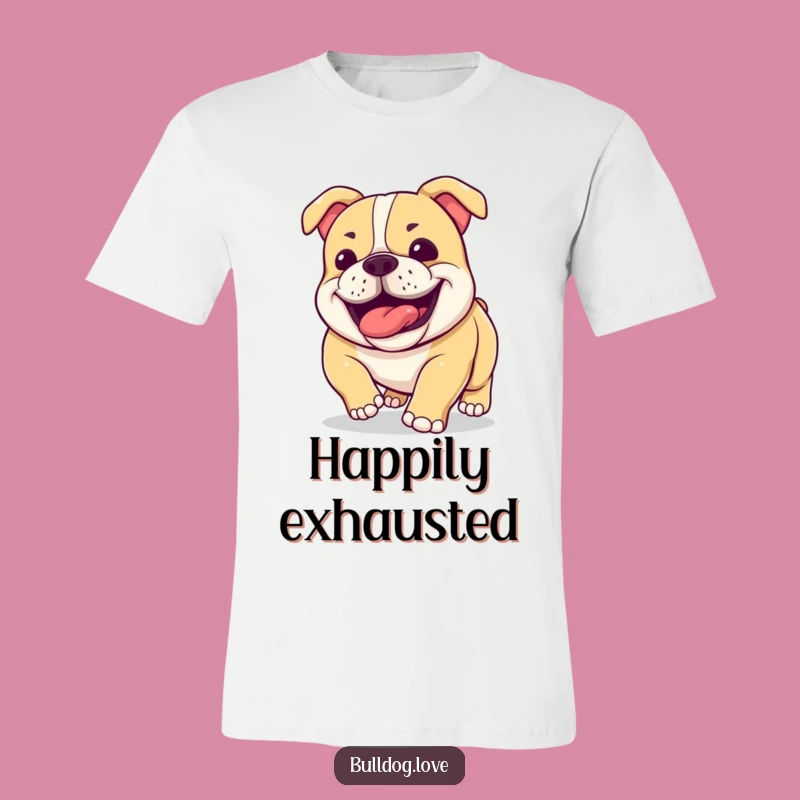 Funny Bulldog Jowls Panting T-Shirt: Humorous Activewear Gift