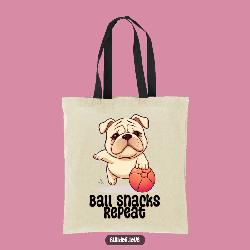 Funny Stocky Dog Tote Bag: Wrinkled Face Ball Chase, Practical & Hilarious Gift