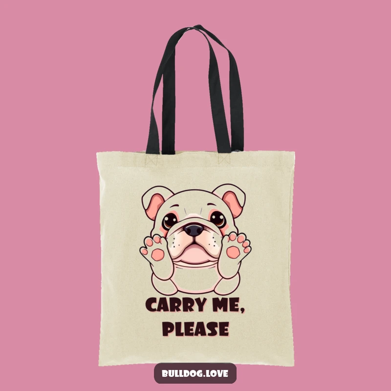 Funny Kawaii Bulldog Tote Bag - Paws Up Belly Rub, Spacious & Hilarious Gift