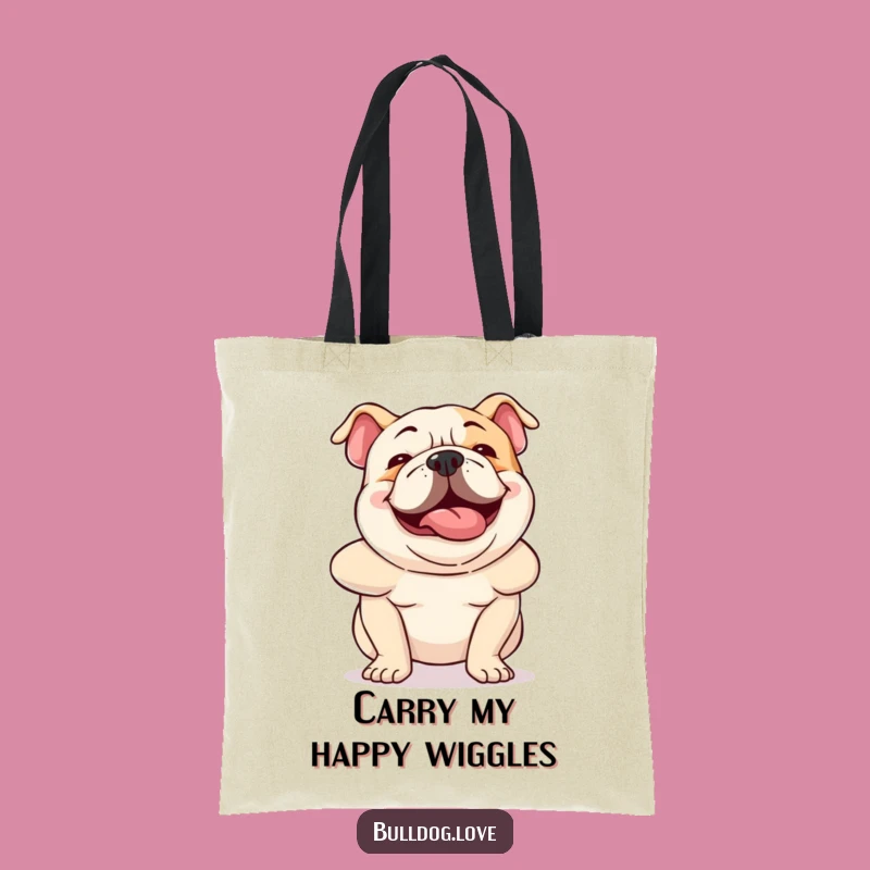 Funny Bulldog Wiggle Tote Bag: Hilarious Dog Art for Everyday Fun