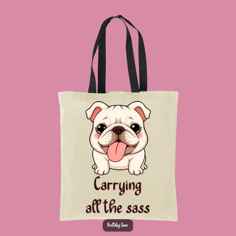 Cute Kawaii Bulldog Wrinkles Funny Tote Bag - Adorable Bulldog Gift