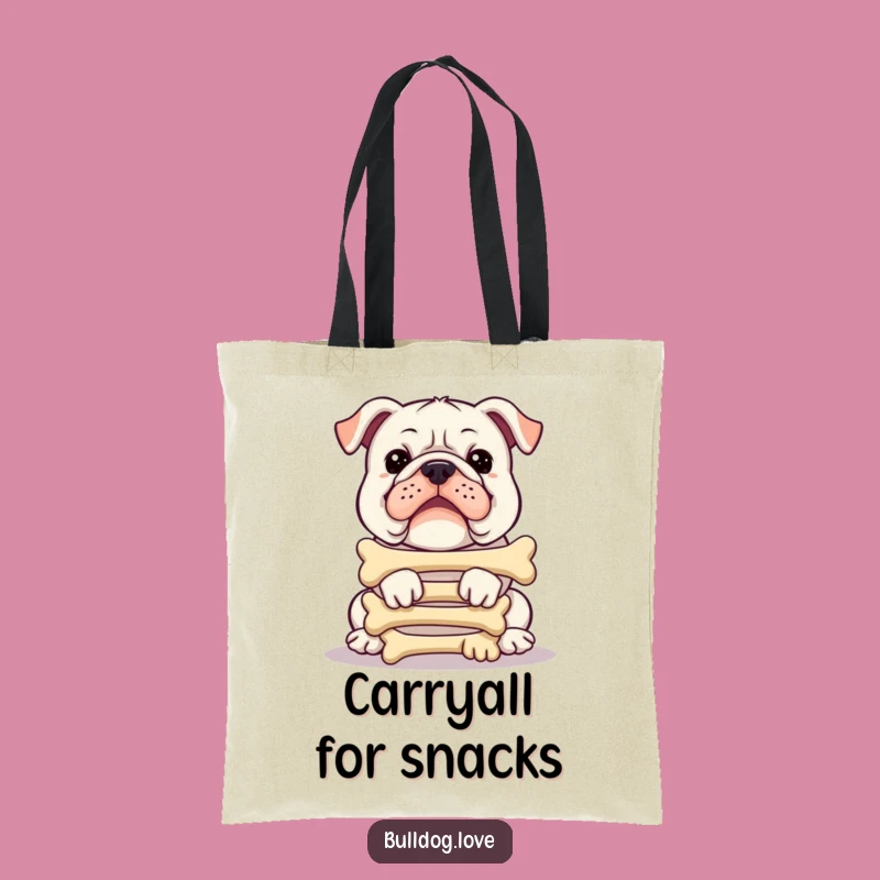 Funny Bulldog Bone Stacker Tote Bag: Your Hilarious Go-To Carryall