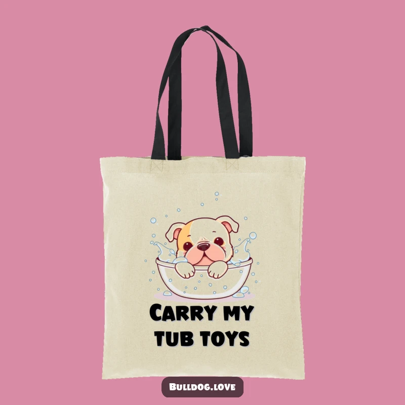 Funny Bulldog Bubble Bath Tote Bag: Carry Your Fun Around