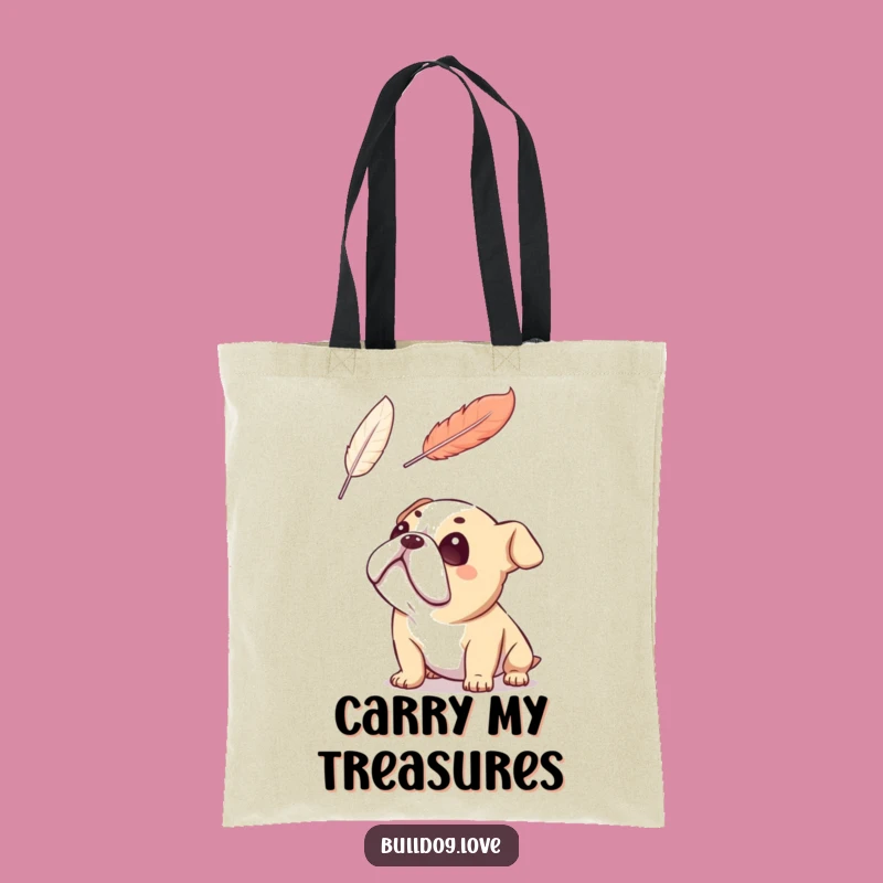 Funny Bulldog Feather Tote Bag: Carry Your Whimsical Style