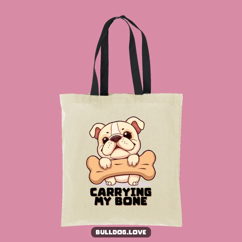 Funny Bulldog Tote Bag: Cheeky Pup's Snack Attack, Stylish & Hilarious Accessory, Perfect Gift!