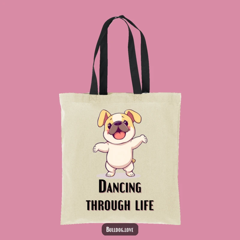 Funny Dancing Bulldog Tote Bag: Stylish Carryall for Groovy Adventures