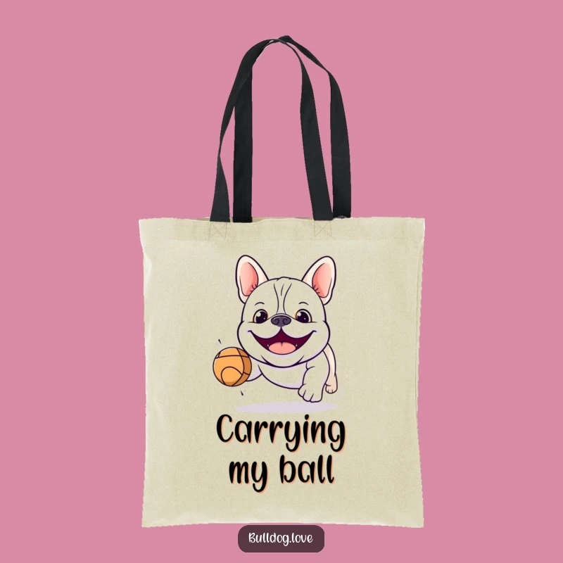 Funny Kawaii Bulldog Chasing Ball Tote Bag: Stylish Humor Carryall