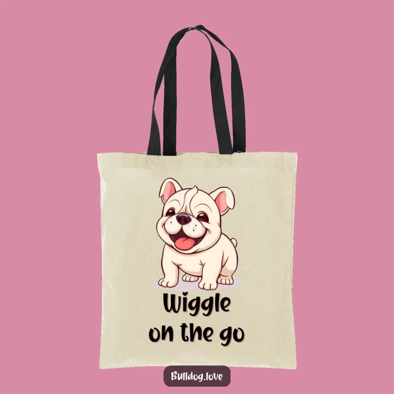Funny Kawaii Bulldog Wiggle Tote Bag - Carry Your Joyful Clumsiness!