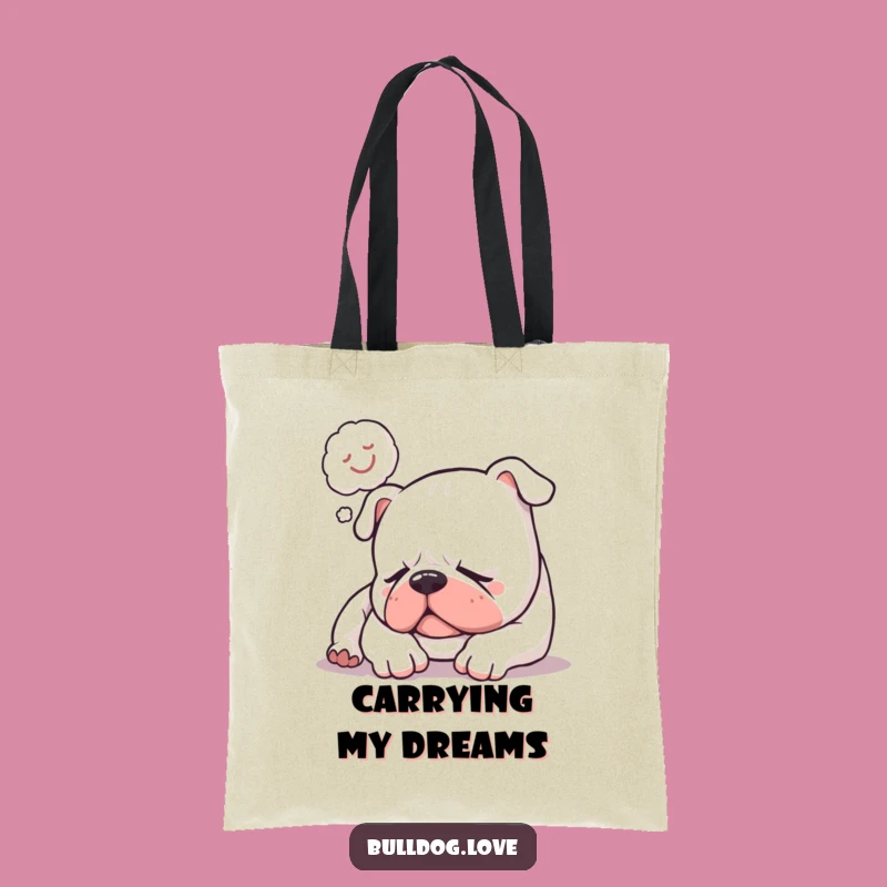 Funny Sleepy Bulldog Snore Tote Bag: Chic Dreaming Dog with Zzzs, Great Funny Gift